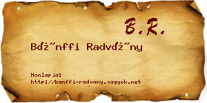 Bánffi Radvány névjegykártya
